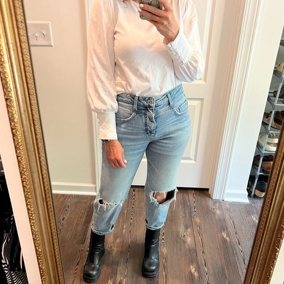 Anthropologie Denim - Anthropologie PILCRO distressed high-rise slim jeans size 29 petite light wash